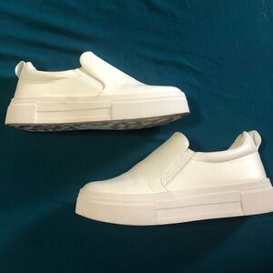 Lulus white slip on sneakers